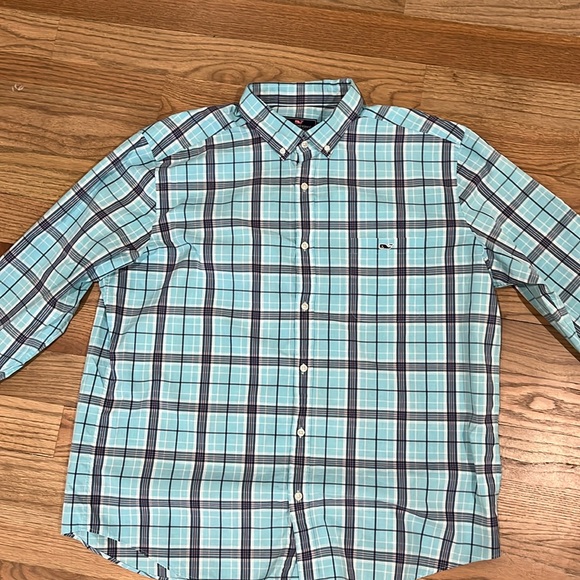 Vineyard Vines Men's XXL Blue Plaid Button-Up Shirt – Classic Fit Tucker – Prepp - Picture 1 of 4